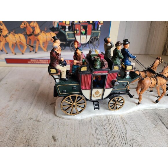 Lemax stagecoach horse village accessory Xmas couple vintage - Picture 7 of 9